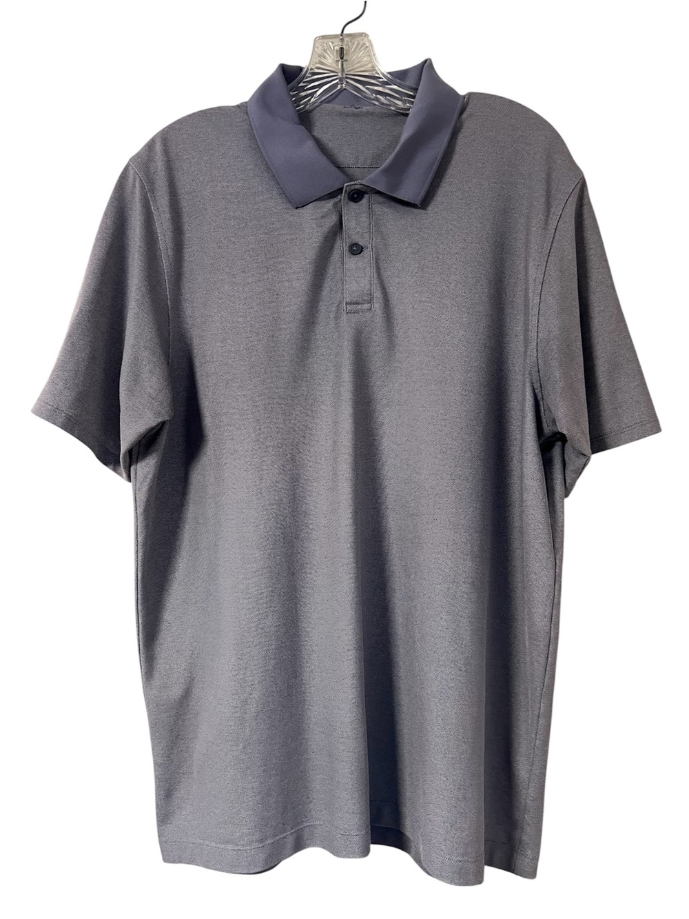 Lululemon Tech Pique Polo Men’s L White / Oasis Blue Golf Athleisure Performance
